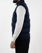 Navy Suede Padded Gilet