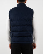 Navy Suede Padded Gilet