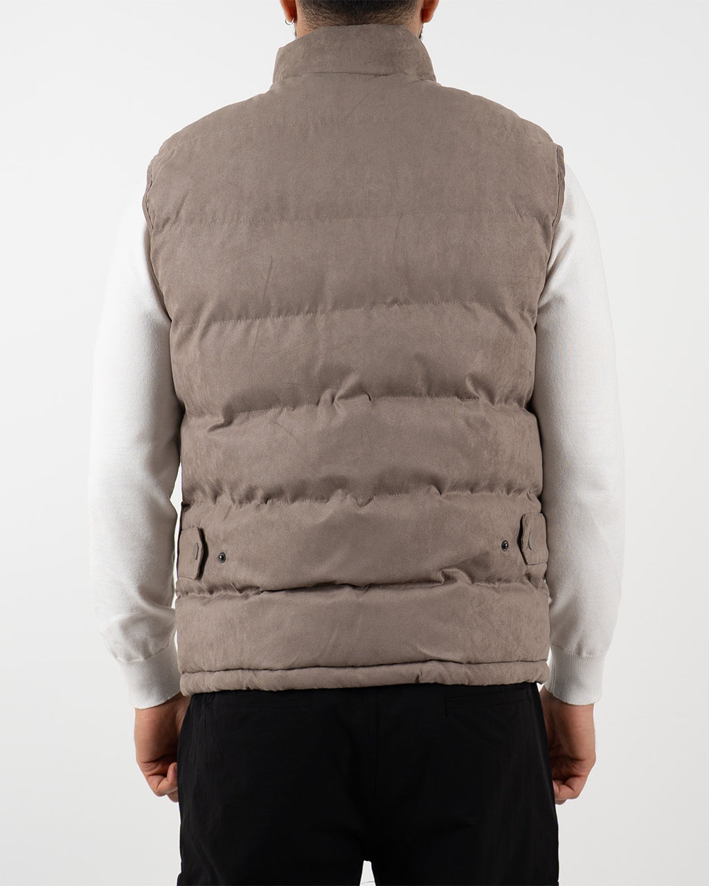 Taupe Suede Padded Gilet