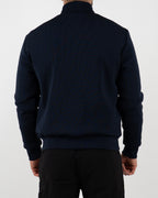 Navy Padded Knit Sleeve Jacket
