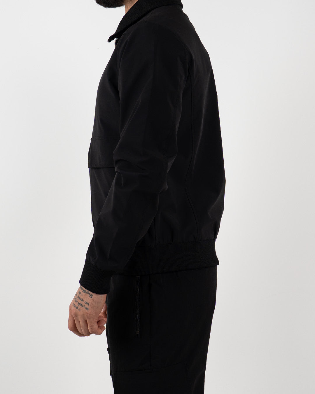 Black Utility Bomber Jacket