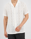 Crochet Lace Revere Collar White Shirt