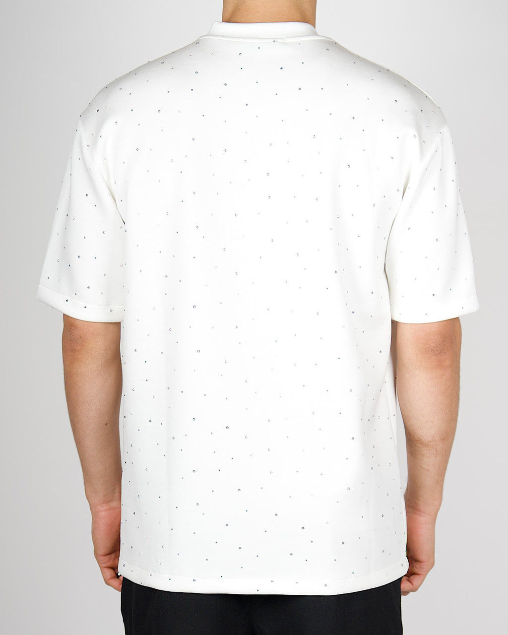 White Minimal Diamante Detail T-Shirt