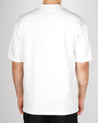 White Minimal Diamante Detail T-Shirt