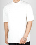 White Minimal Diamante Detail T-Shirt