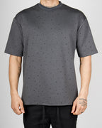 Grey Minimal Diamante Detail T-Shirt