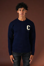 C Embroidered Knitted Jumper