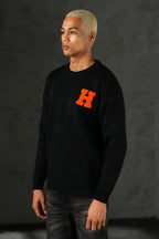 H Embroidered Knitted Jumper