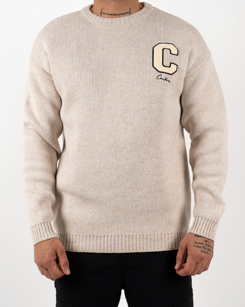 C Embroidered Knitted Jumper