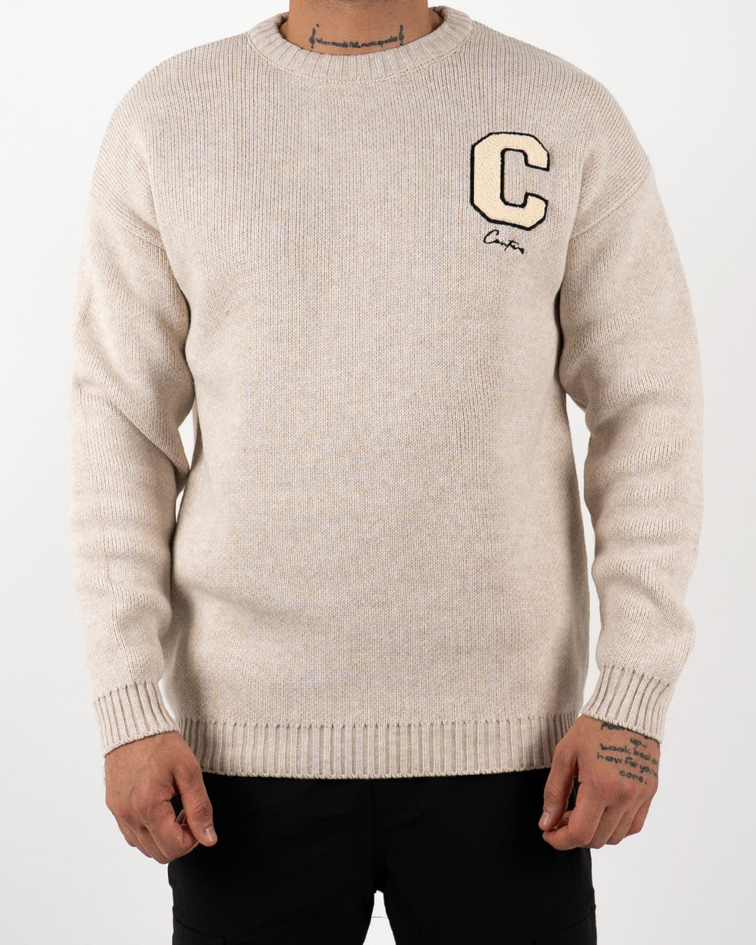 C Embroidered Knitted Jumper