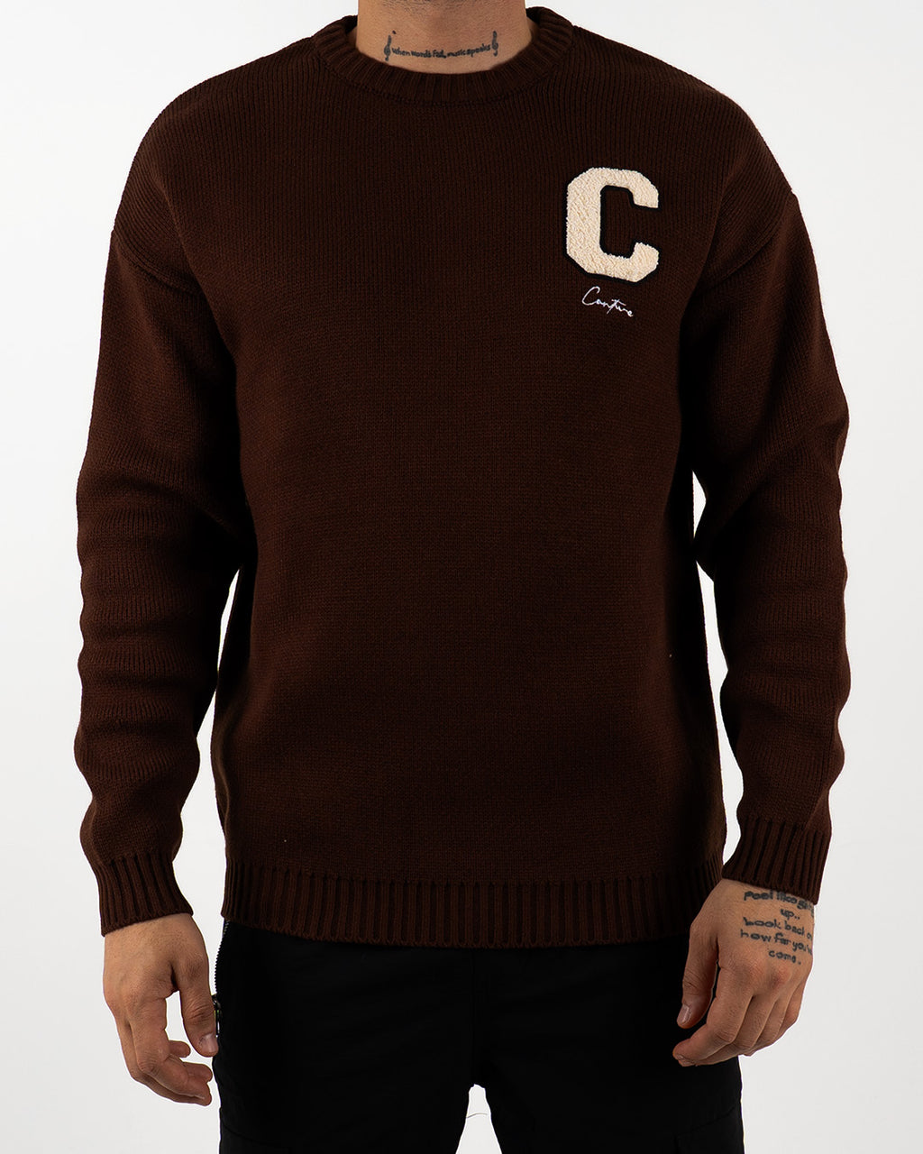 C Embroidered Knitted Jumper