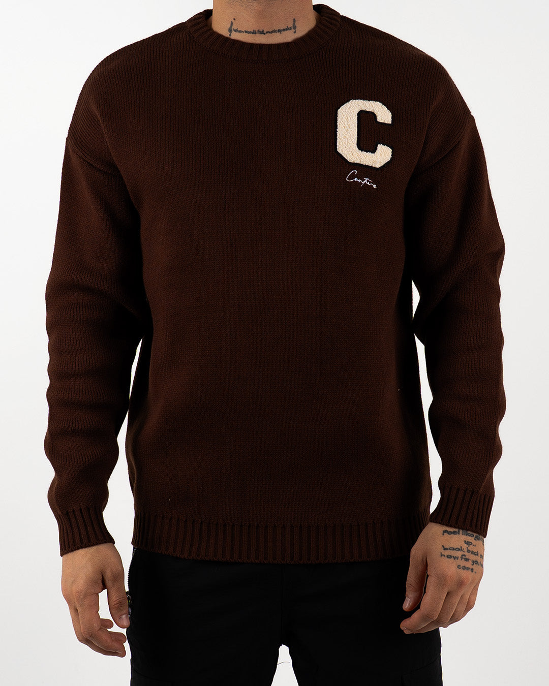 C Embroidered Knitted Jumper