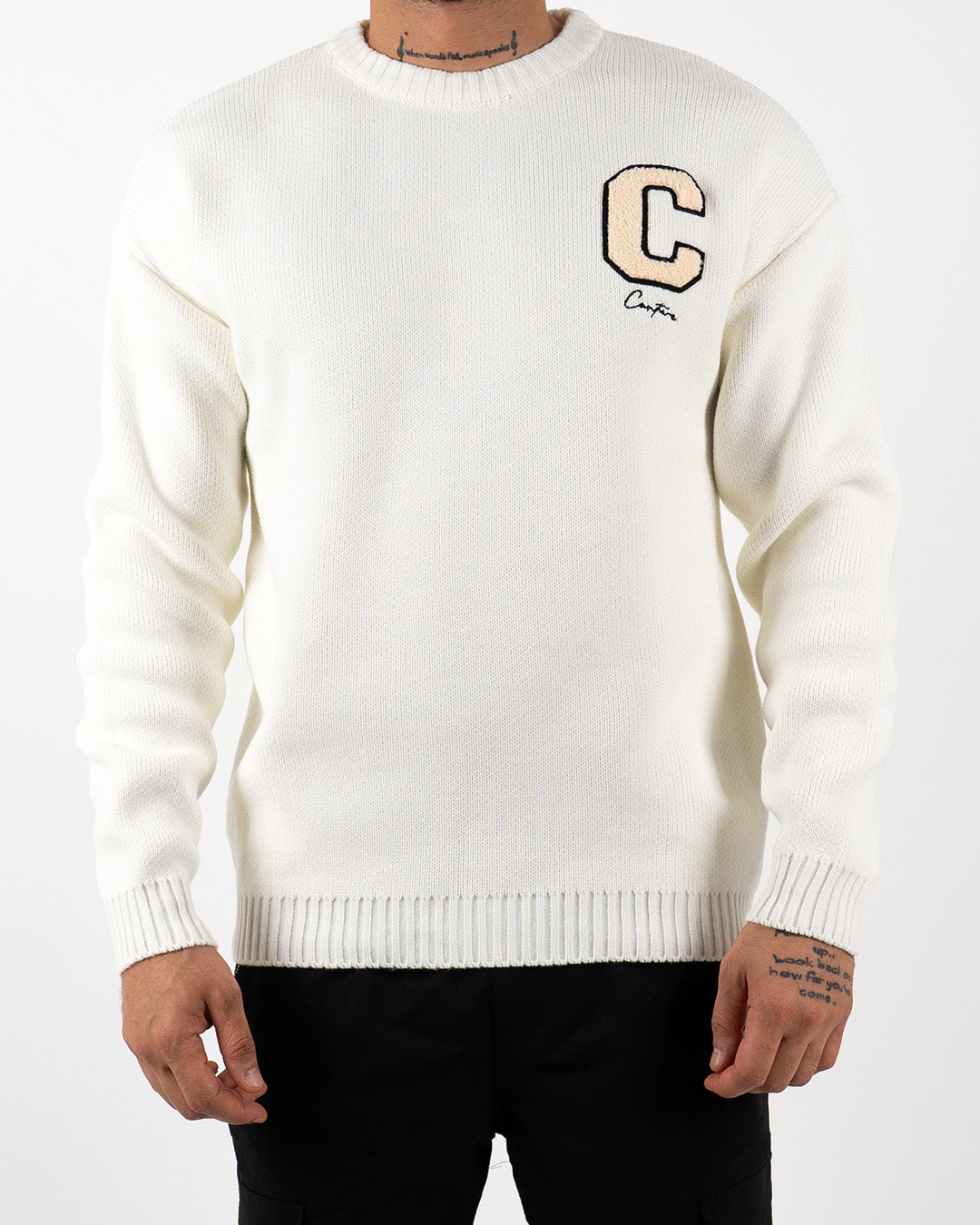 C Embroidered Knitted Jumper
