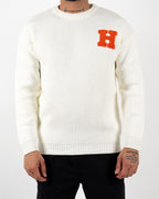 H Embroidered Knitted Jumper