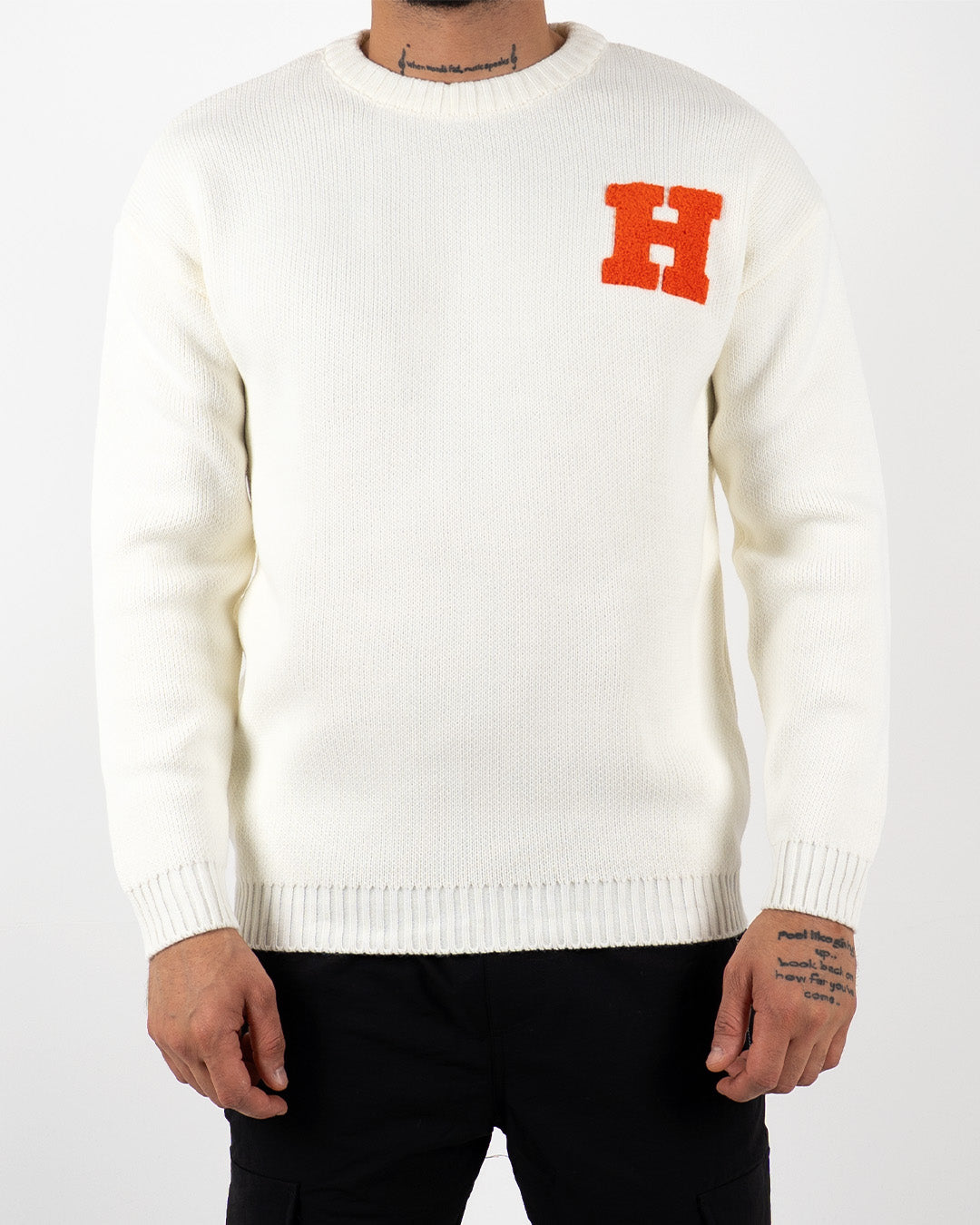 H Embroidered Knitted Jumper