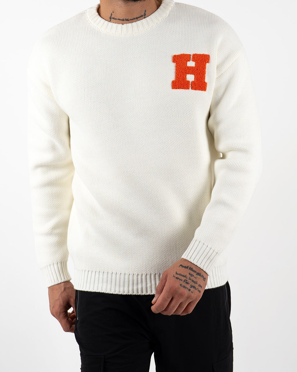 H Embroidered Knitted Jumper
