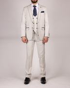 Grant Stone Pinstripe Three Piece Suit