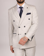 Grant Stone Pinstripe Double Breasted Suit