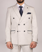 Grant Stone Pinstripe Double Breasted Suit