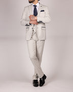 Grant Stone Pinstripe Three Piece Suit
