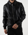 Black Leather Bomber Jacket