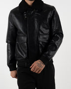 Black Aviator Leather Jacket