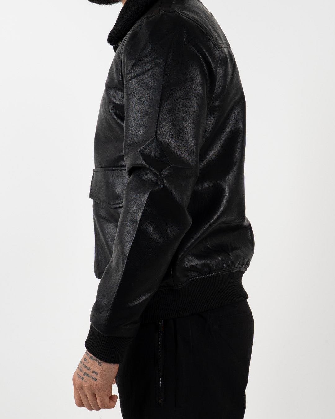 Black Aviator Leather Jacket
