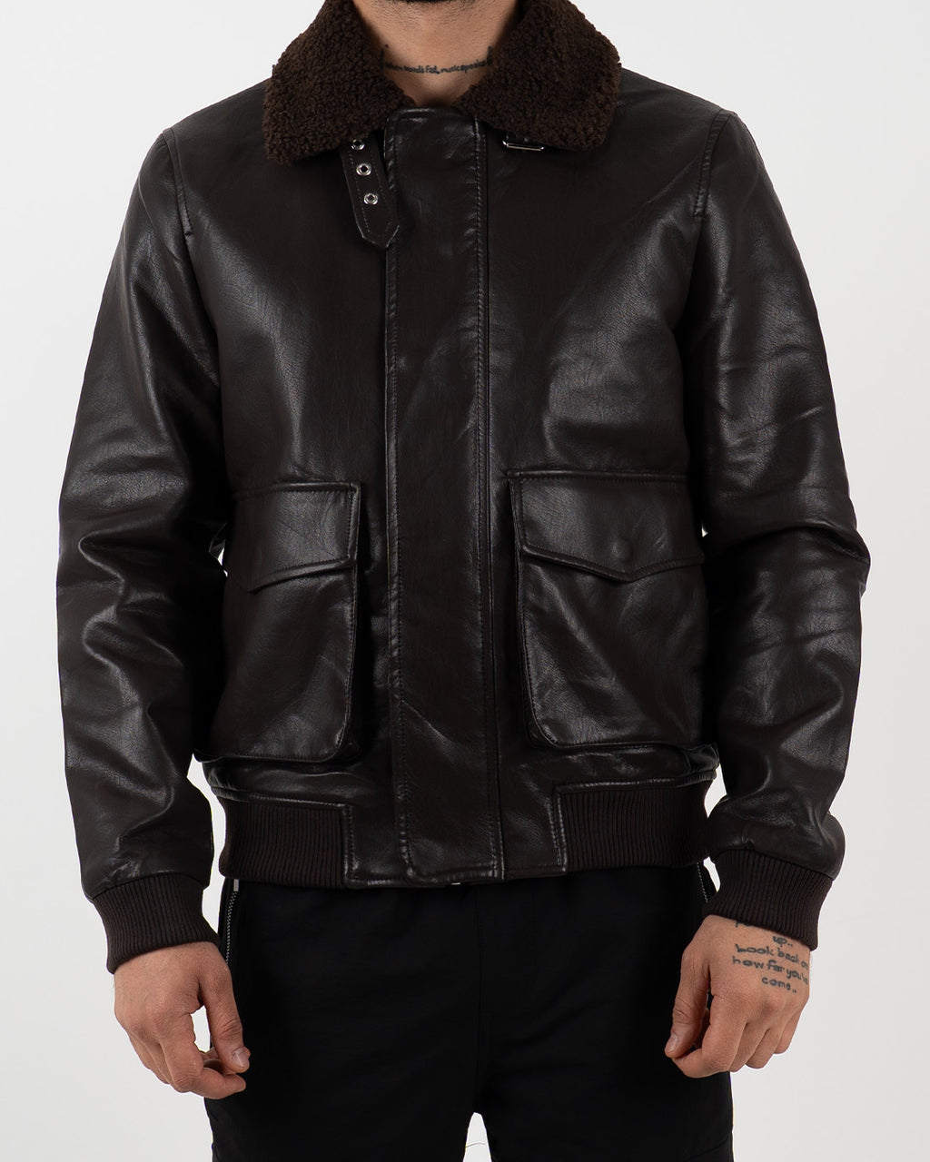 Brown Aviator Leather Jacket