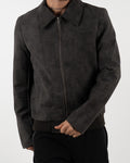 Green Suede Effect Zip-Up Jacket