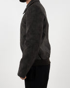 Green Suede Effect Zip-Up Jacket