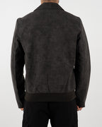 Green Suede Effect Zip-Up Jacket