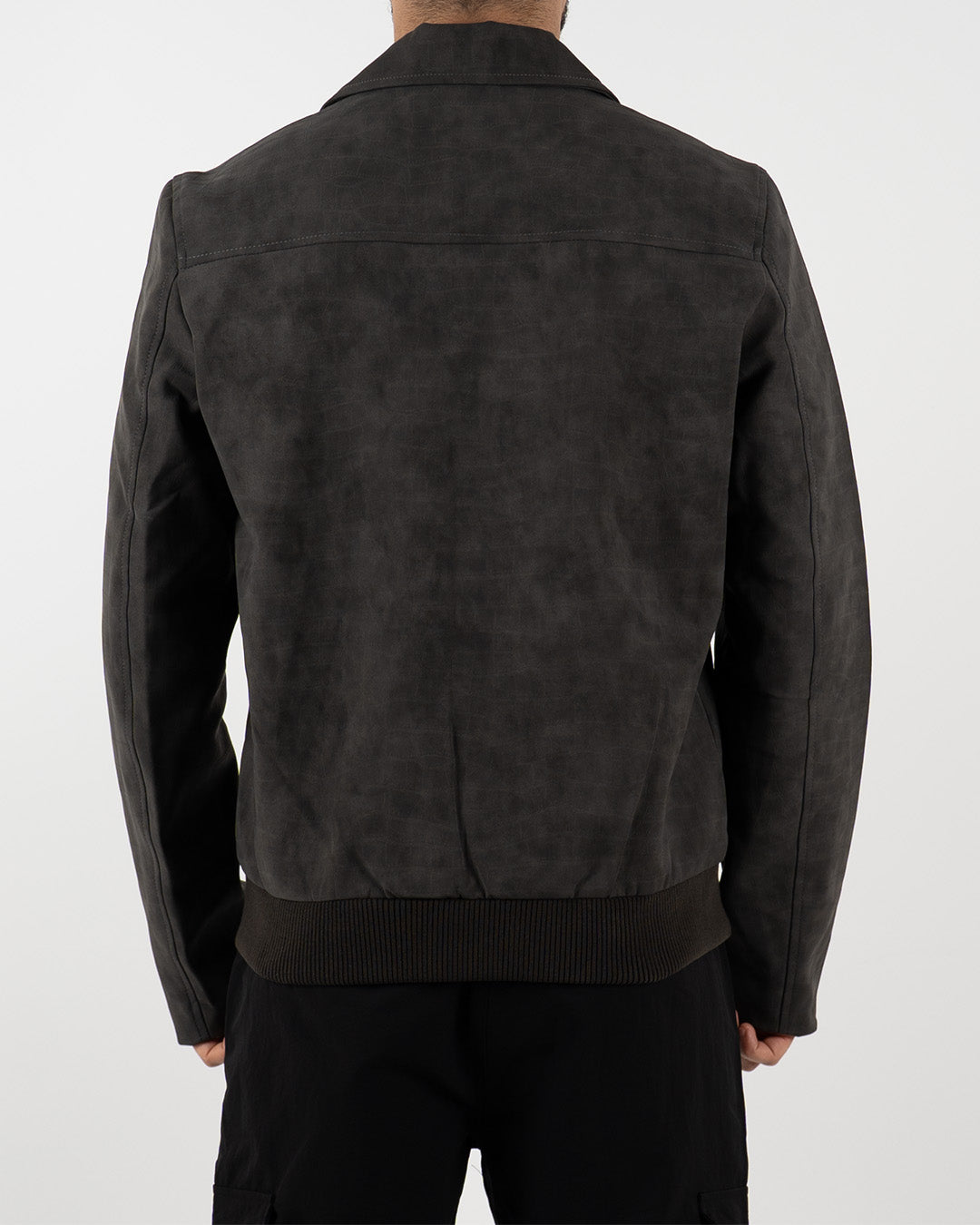 Green Suede Effect Zip-Up Jacket