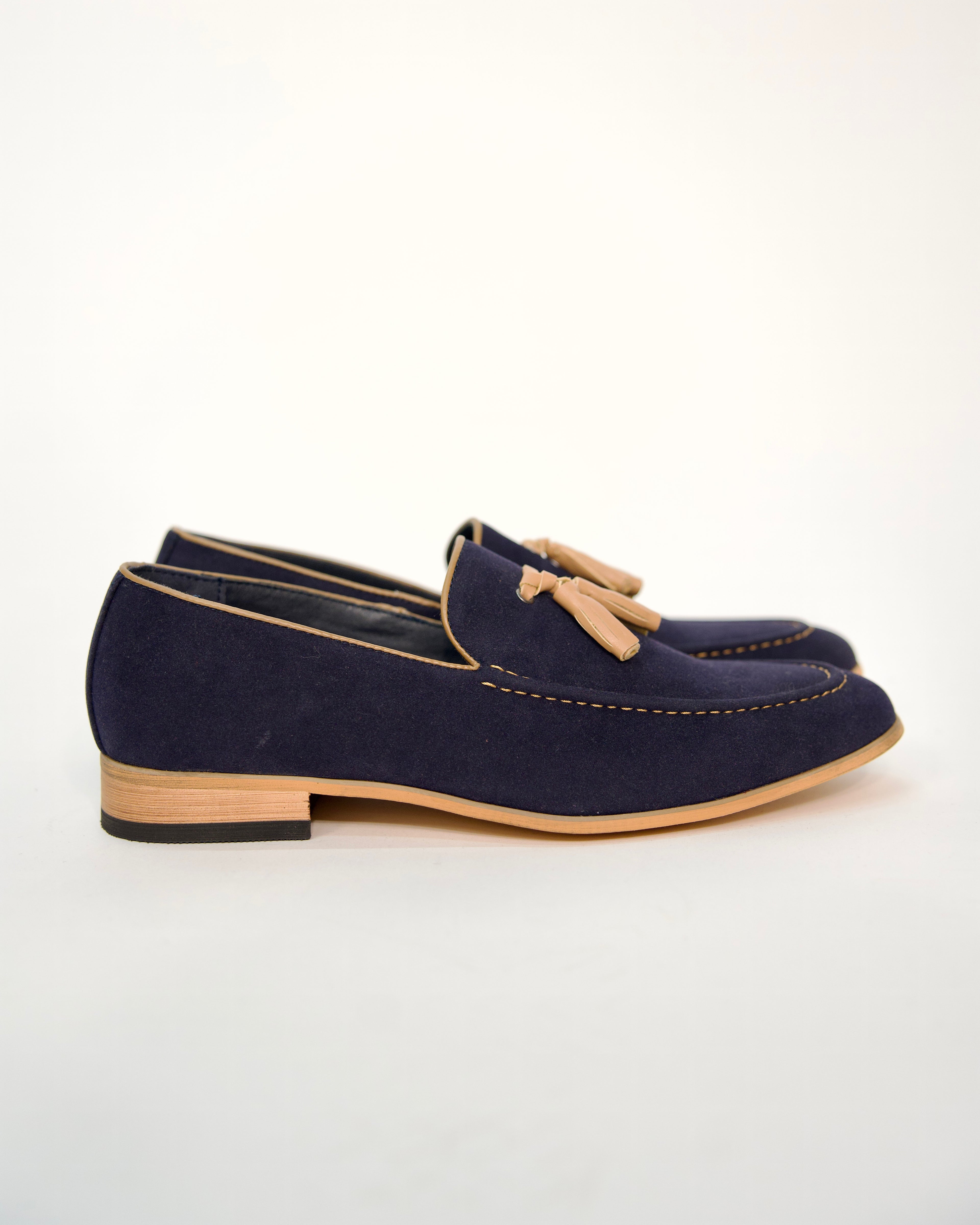 Stitch Detail Suede Tassel Loafer