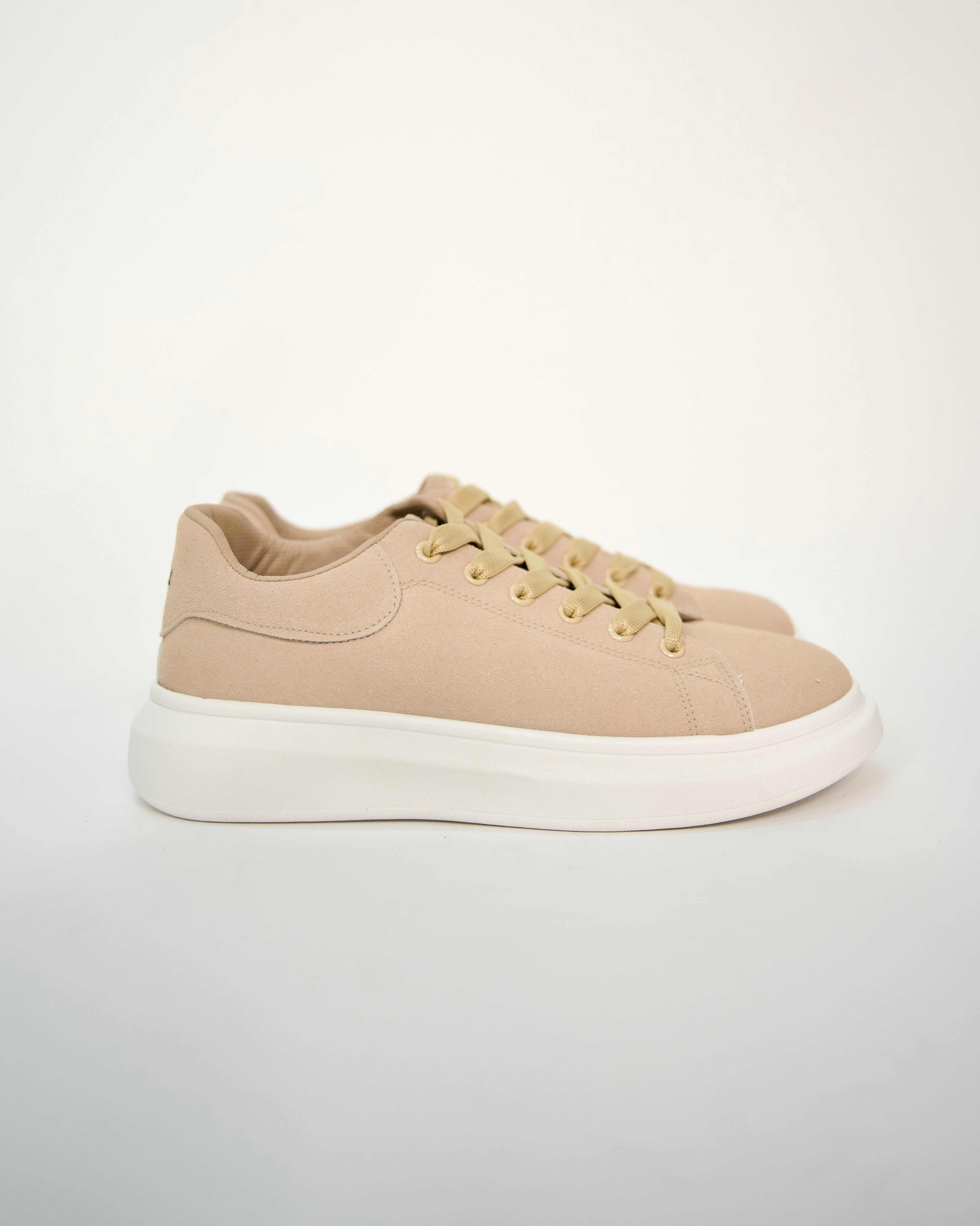 Suede Chunky Sole Trainers Beige