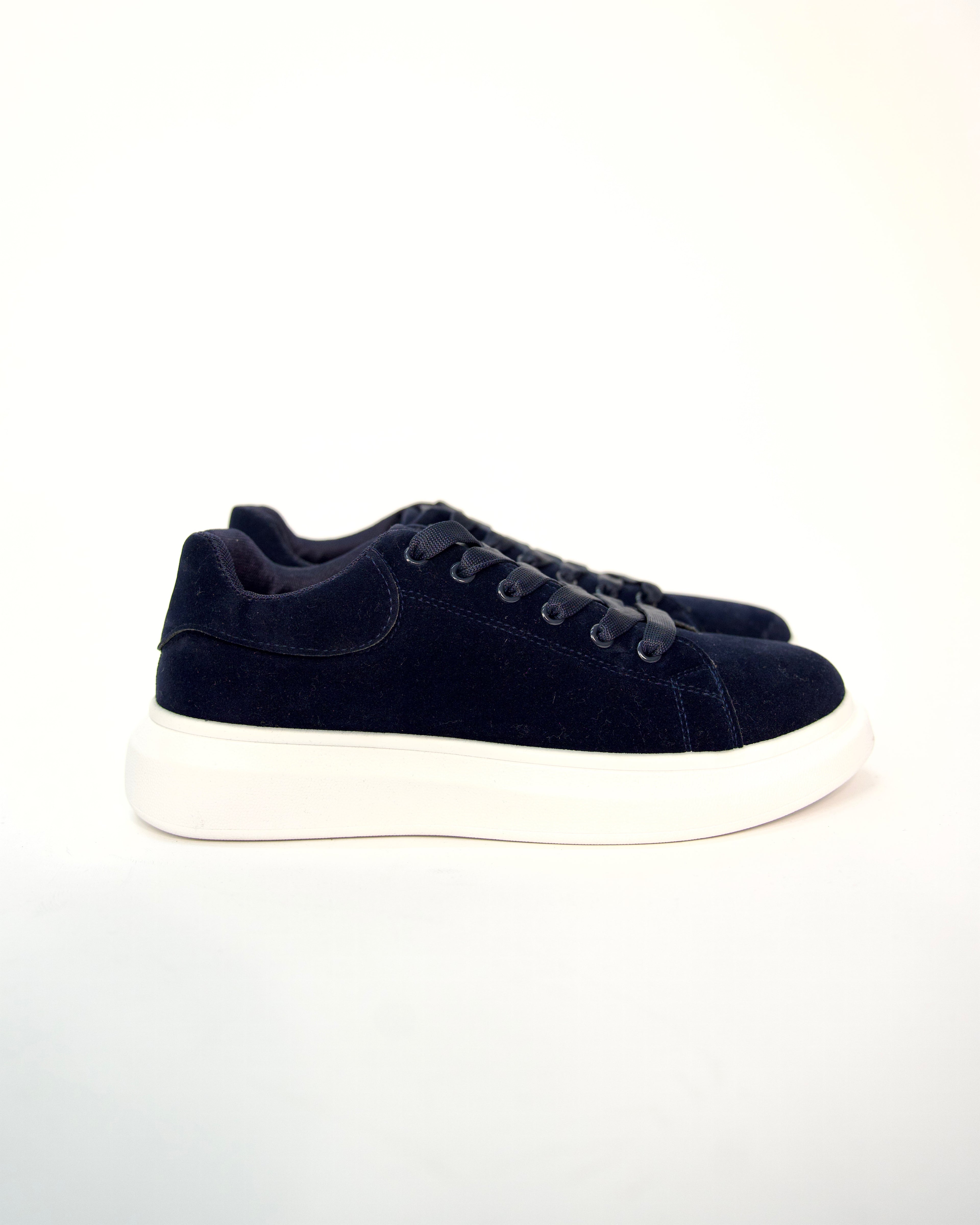 Suede Chunky Sole Trainers Marine Navy