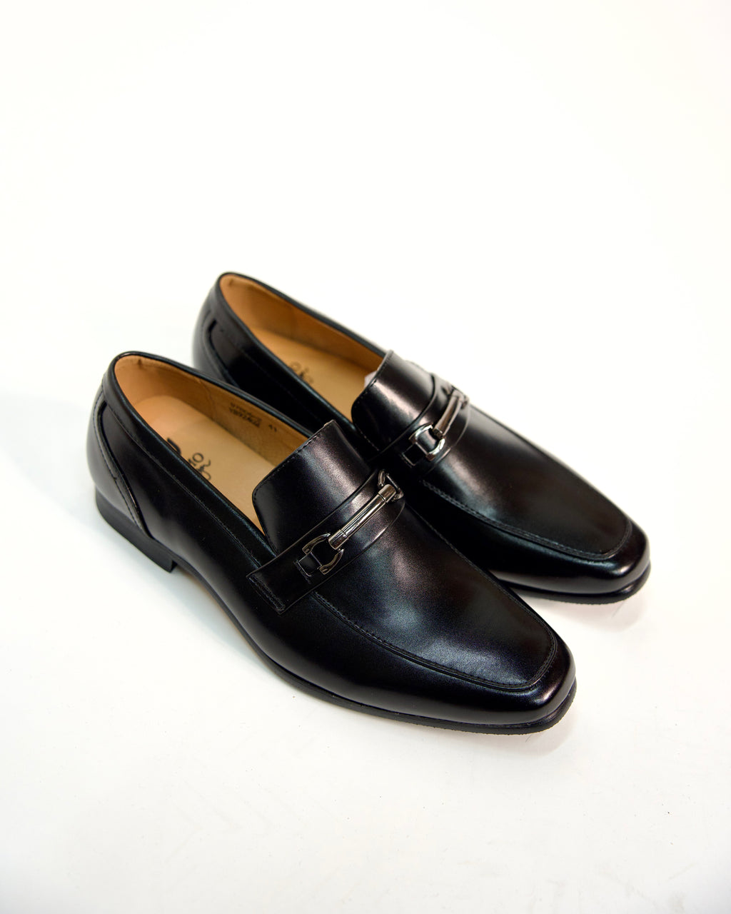 Leather Loafers with Silver Metal Bit Detail