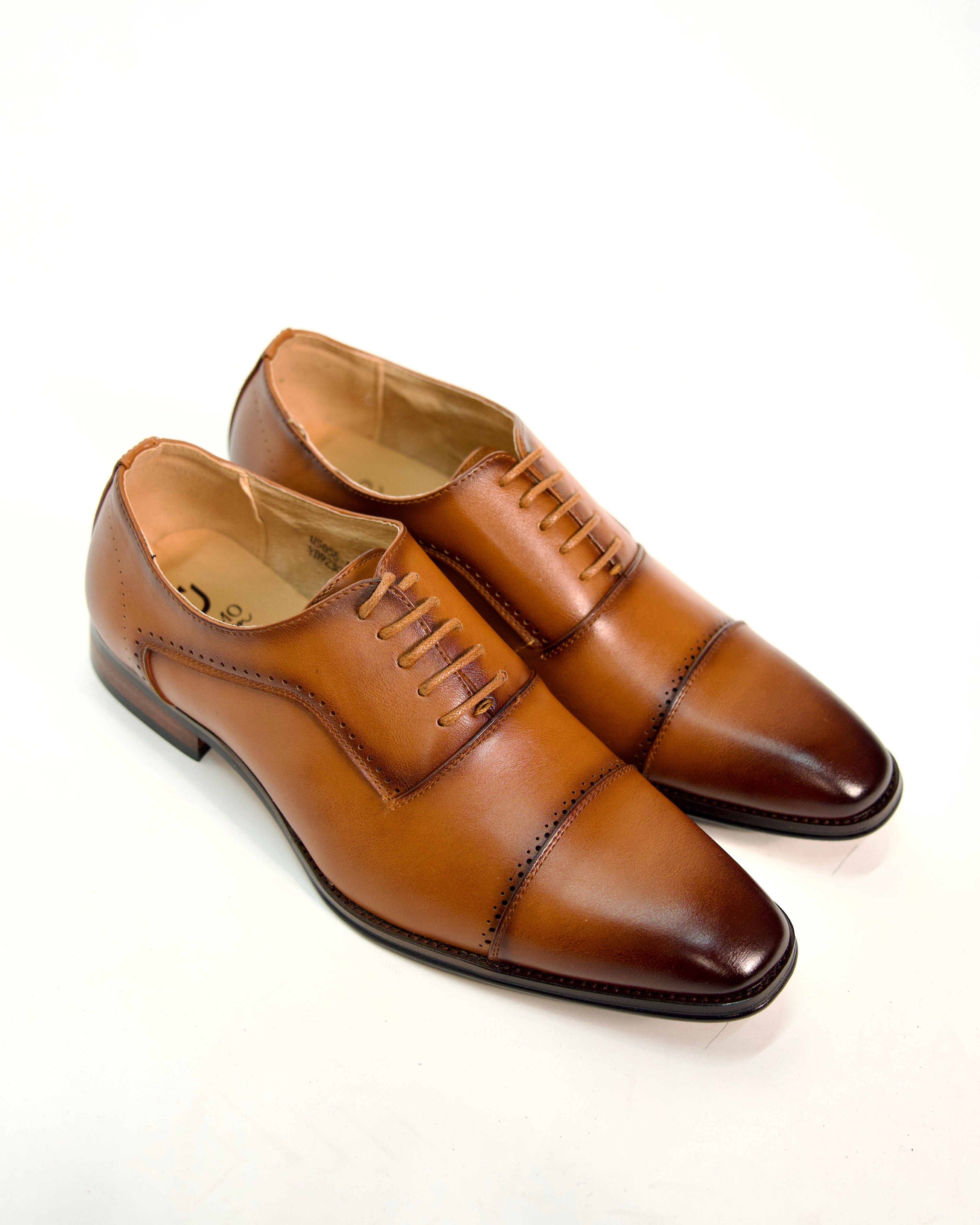 Cap Toe Leather Shoes – Milano Couture Cap Toe Leather Shoes – Milano Couture
