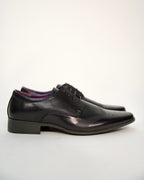Black Brogue Pattern Lace-up Leather Shoe