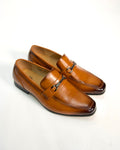 Leather Loafers with Silver Metal Bit Detail