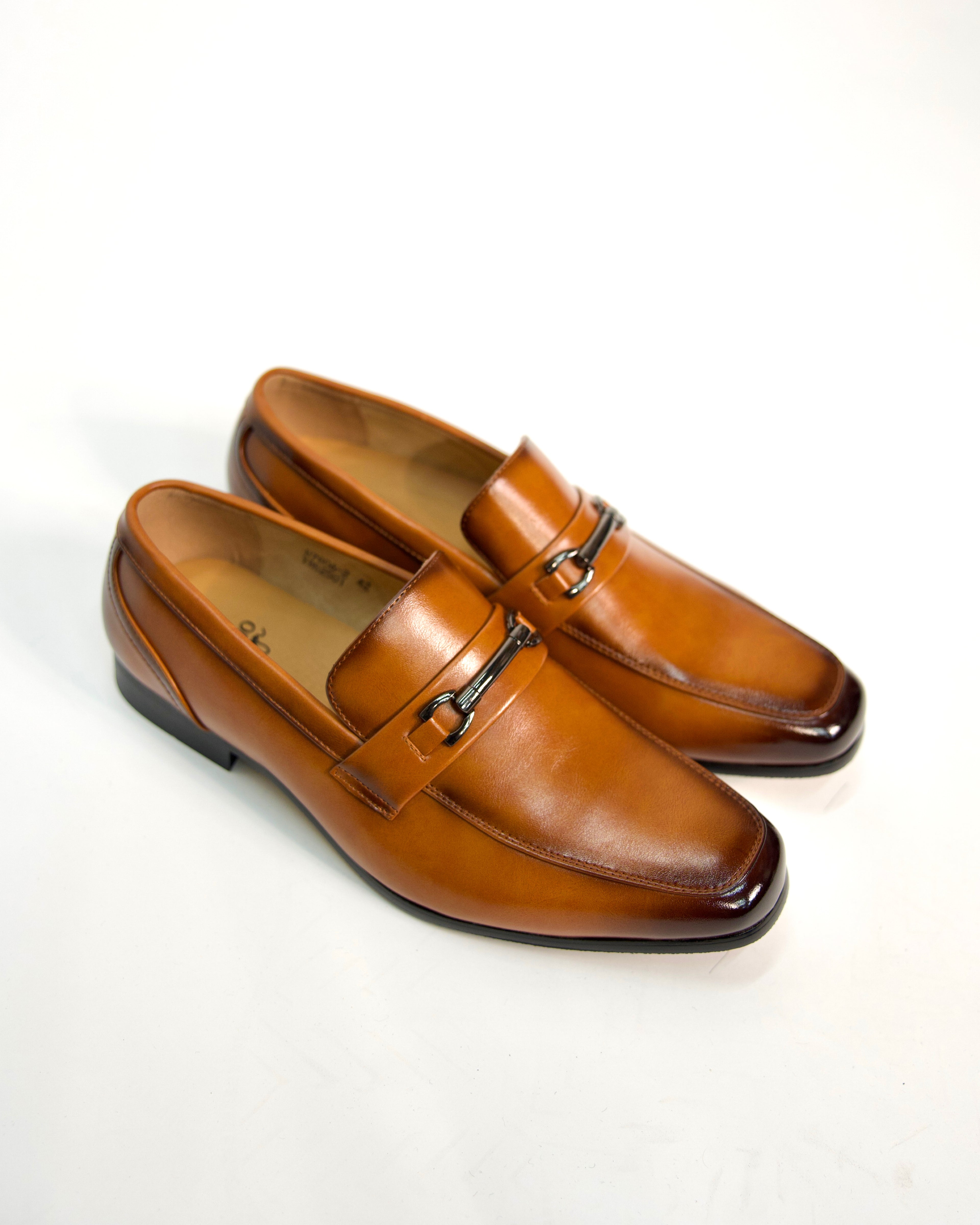 Leather Loafers with Silver Metal Bit Detail