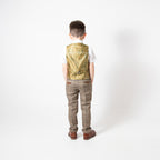 Ted - Children's Tan Tweed Check Three Piece Suit