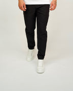 Black Slim Fit Elasticated Waist Trousers