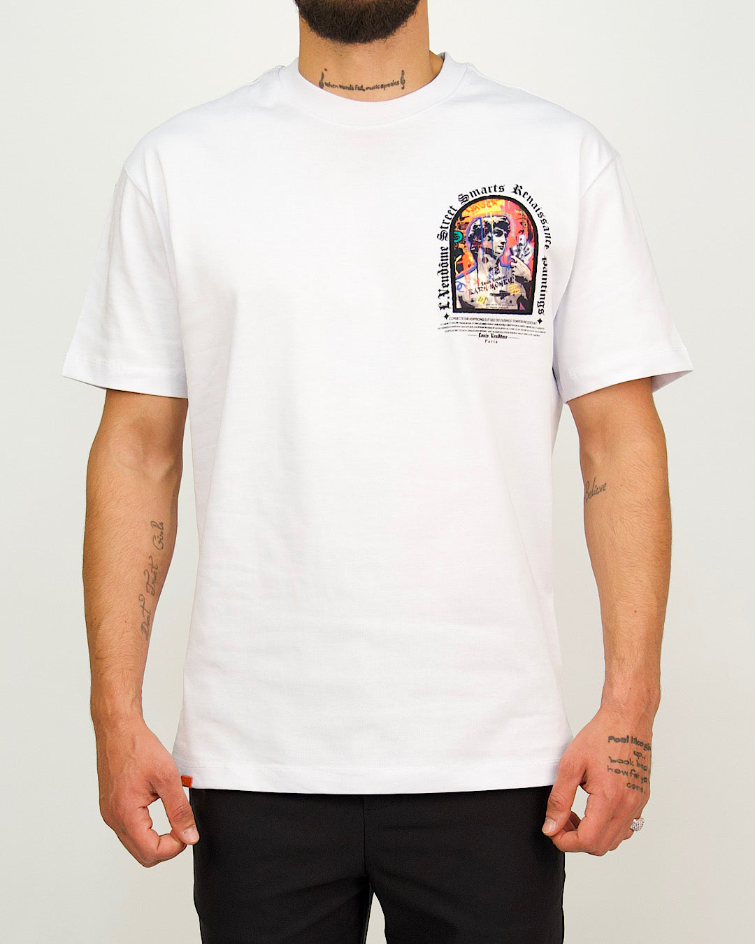 Urban Collage Statue Print T-Shirt