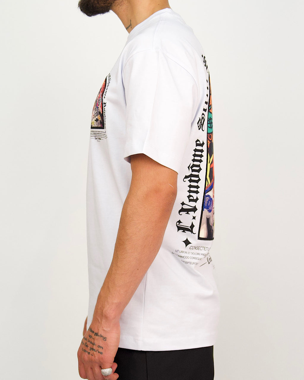 Urban Collage Statue Print T-Shirt