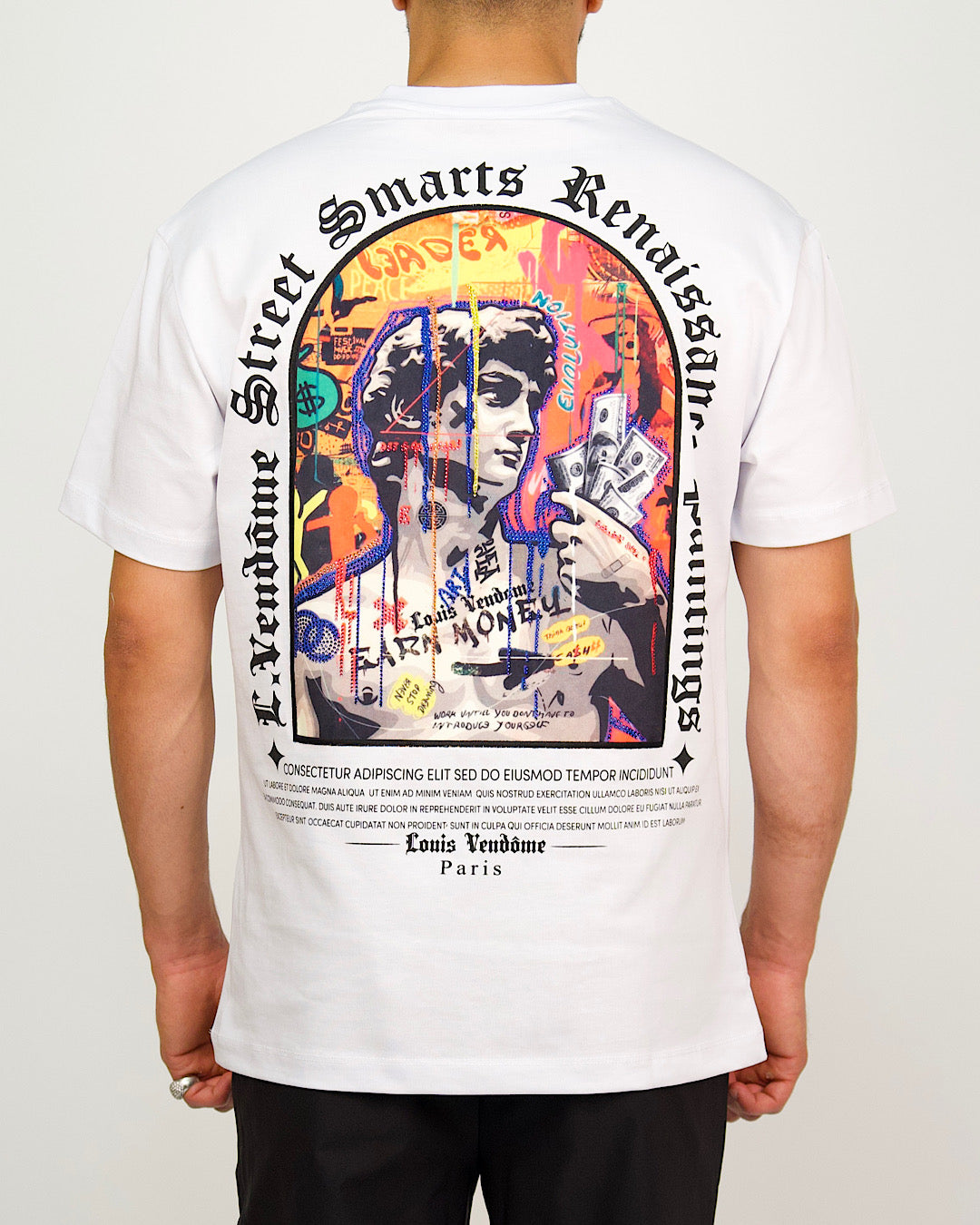 Urban Collage Statue Print T-Shirt