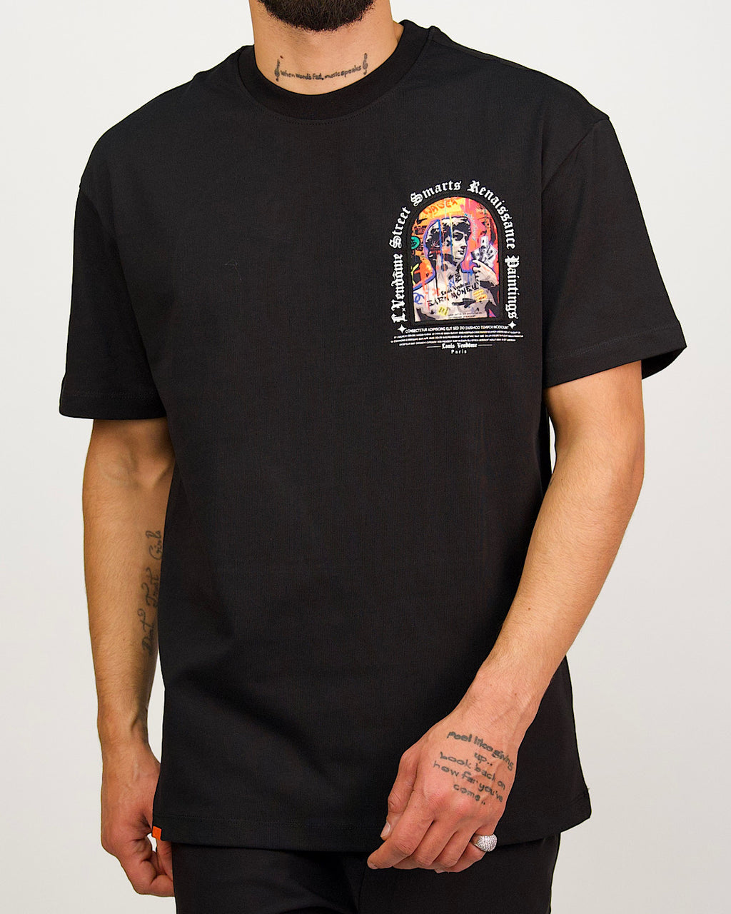 Urban Collage Statue Print T-Shirt