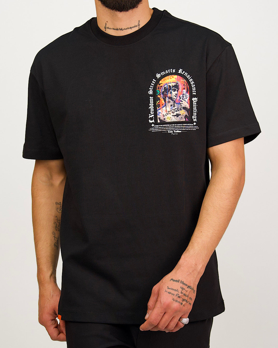 Urban Collage Statue Print T-Shirt