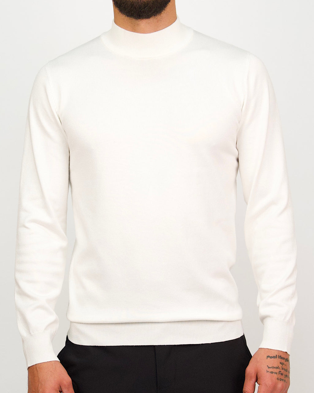 Mock Neck Sweater White
