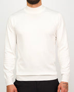Mock Neck Sweater White