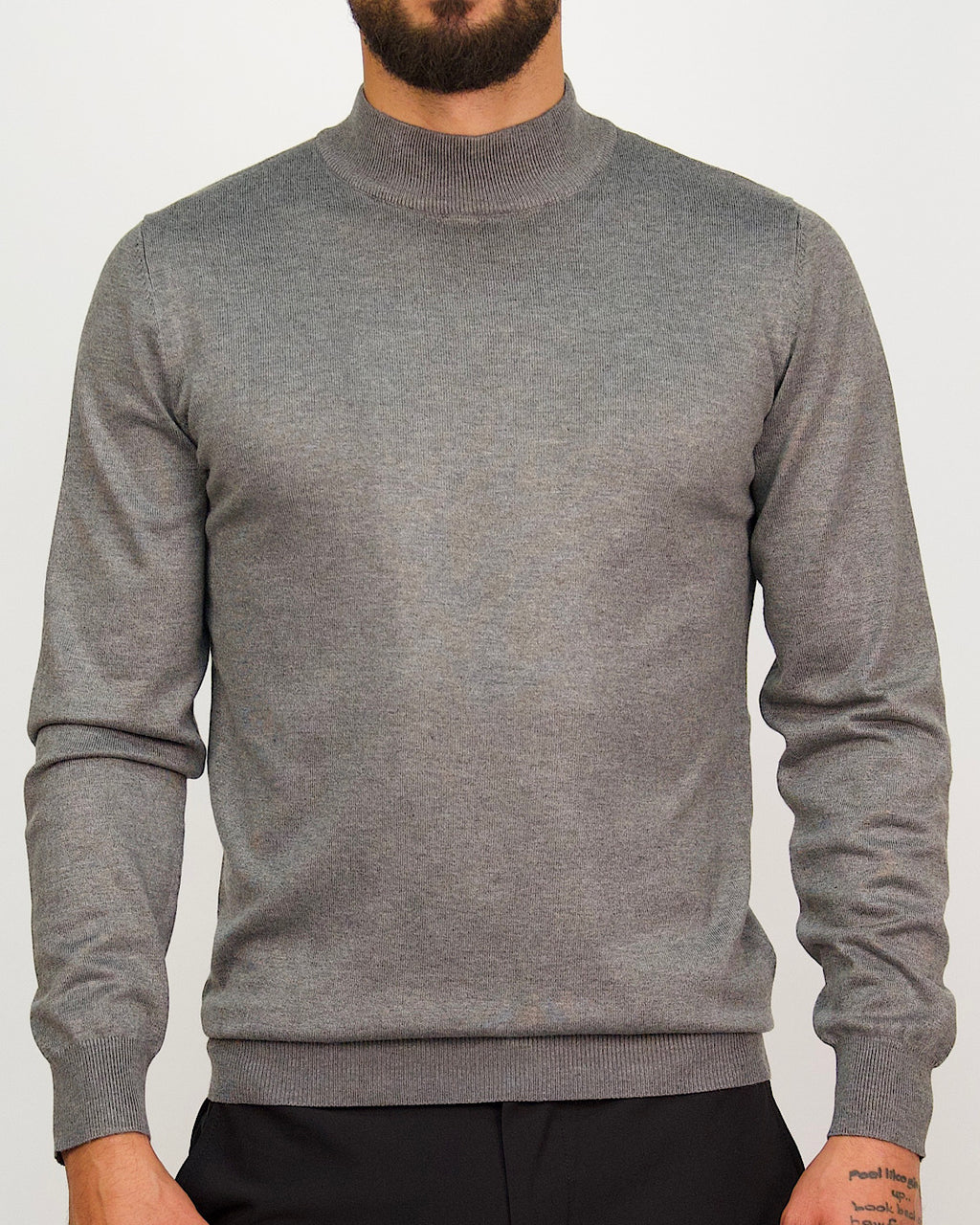 Mock Neck Sweater Light Grey